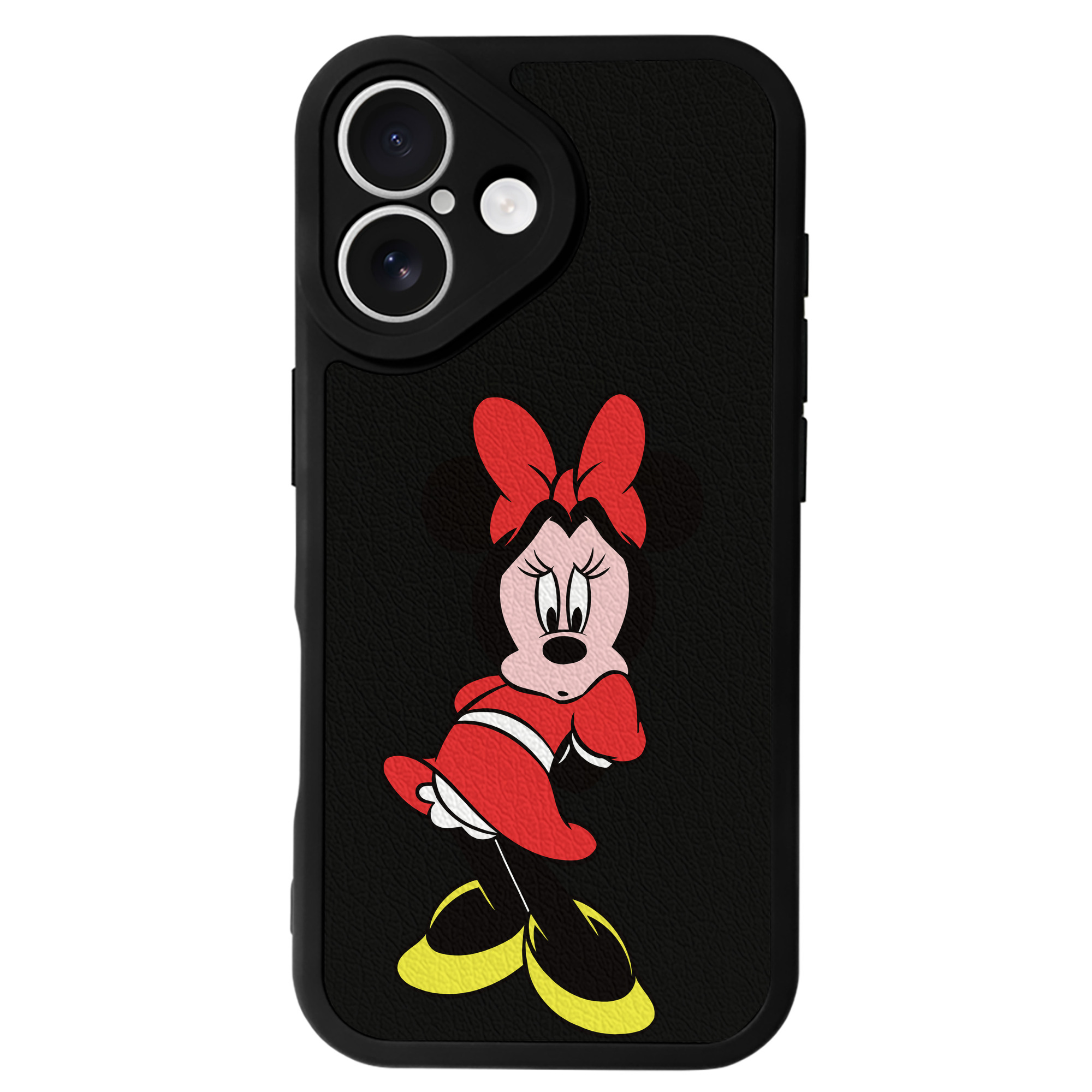（画像用） ミッキーマウス Mickey Mouse 【iPhone 16シリーズ対応】シリコンスマホケース（レザー調） 材質：シリコン